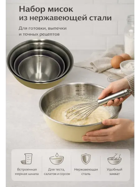 ANNYK Миски кухонные из нержавеющей стали