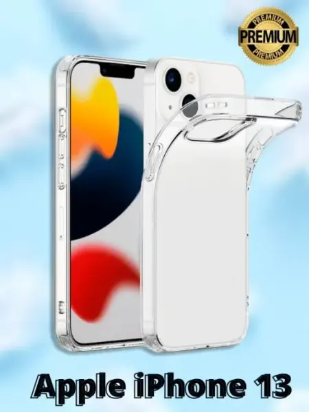 SlipCover Прозрачный силиконовый чехол для телефона Apple iPhone 13, Б…