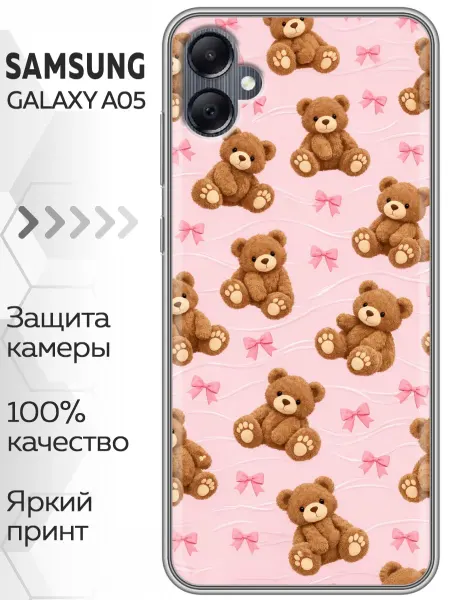 Marketclub Чехол на Samsung Galaxy A05 Бантики медведи