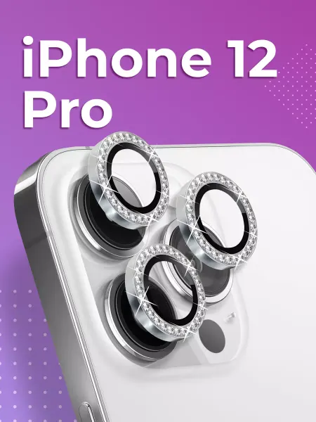 Yookie Защитное стекло на камеру телефона iphone 12 pro со стразами