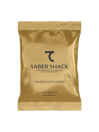 Соленые семена подсолнечника от Saber Snack, 90 гр в вакуумной упаковке - Семечки