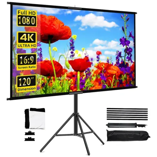 120" белый экран для проектора,без складок,складной штатив