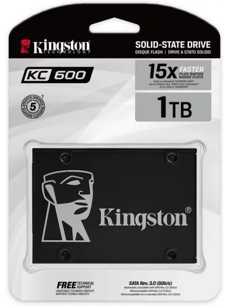 Kingston SSD 1tb внутренний твердотельный накопитель KC600