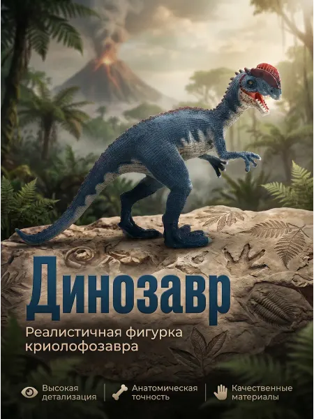 Рассказы о животных Игрушечная фигурка динозавра для детей Дилофозавр пластик