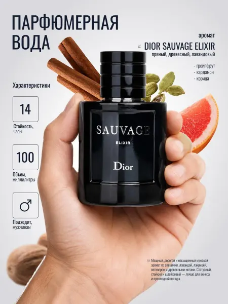 ANYLADY PARFUM Духи мужские DIOR SAUVAGE ELIXIR 100 мл