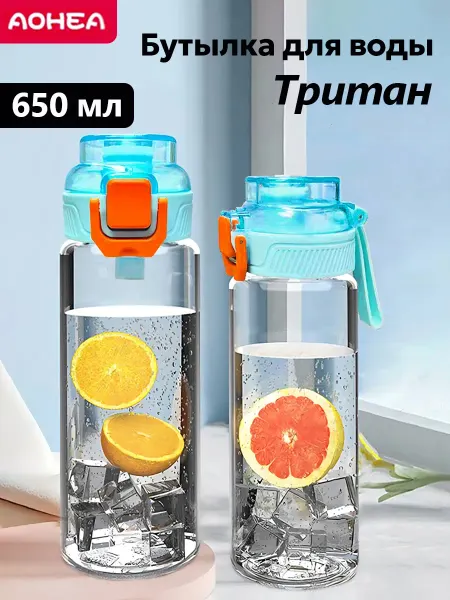 AOHEA Бутылка для воды Тритан 650мл Голубая