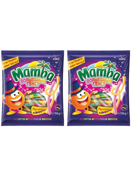Mamba Конфеты жевательные волшебный твист пакетик, 150 г