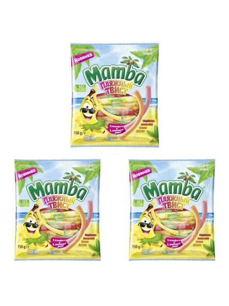 Mamba Конфеты жевательные пляжный твист, 150 г