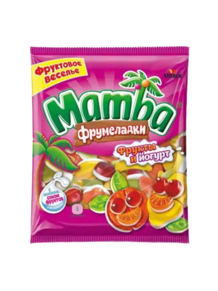 Mamba Мармелад жевательный фрукты и йогурт, 70 г