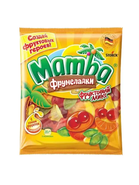 Mamba Мармелад жевательный фруктовый микс, 2 шт по 70 г