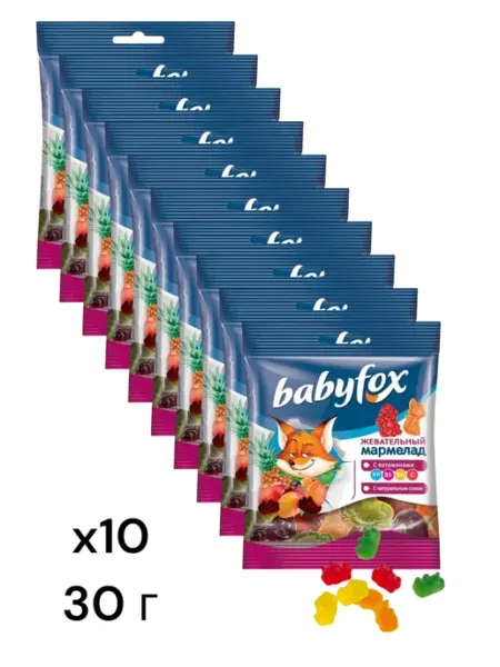 Babyfox Мармелад жевательный с соком ягод и фруктов