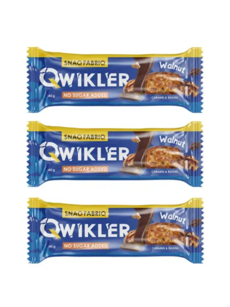 SNAQ FABRIQ Батончик глазированный qwikler, грецкий орех карамель, 3 шт