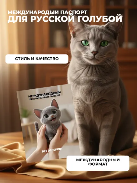 Паспорт ветеринарный международный. Порода Русская голубая