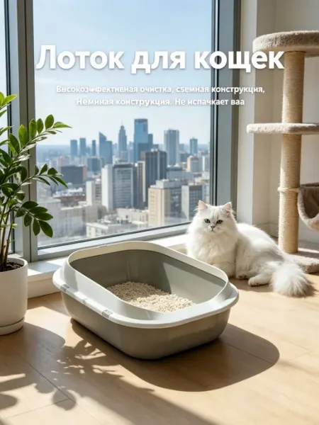 Лоток для кошек с защитой от высыпания наполнителя