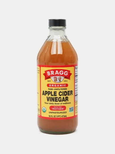 Bragg, органический яблочный уксус, нефильтрованный, Organic Apple Cider Vinegar, 473 мл
