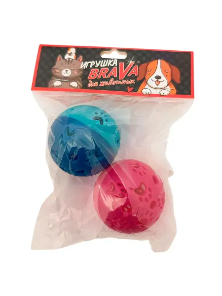 Brava Игрушка для кошек Мячик звенящий 4,5см, 2шт ABS-пластик