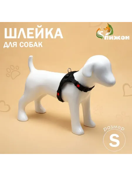 Yamle Шлейка мягкая светоотражающая чёрная S 44-55 см