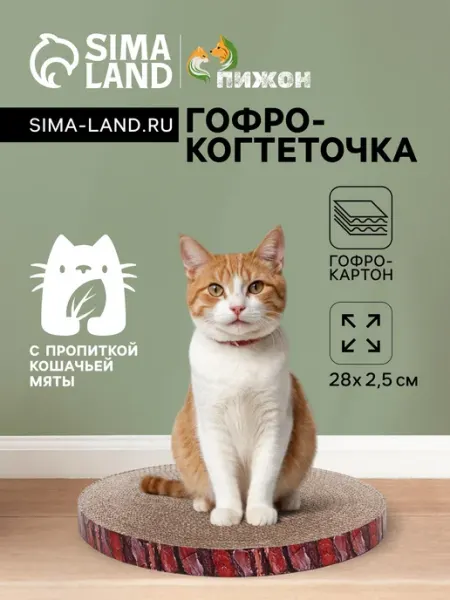 Пижон Гофрокогтеточка круглая с пропиткой, спил сосны