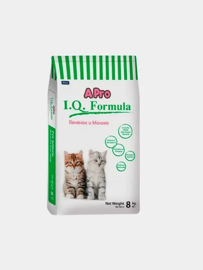 Сухой корм для котят APro I.Q. Formula с ягненком и молоком, 8 кг