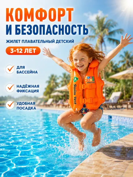 Надувной жилет детский для плавания на море