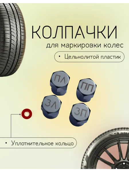 Колпачки на авто ниппель с маркировкой расположения колеса