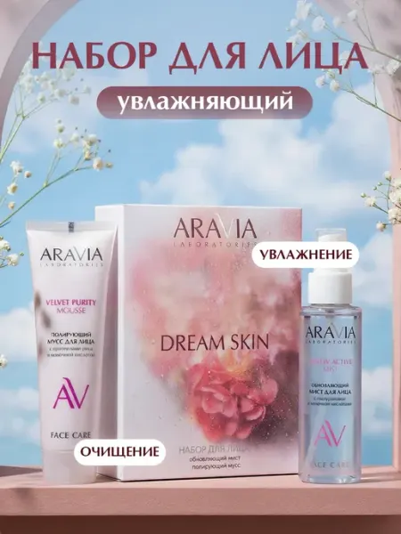 ARAVIA Laboratories Набор для умывания и ухода за лицом пенка и мист для лица