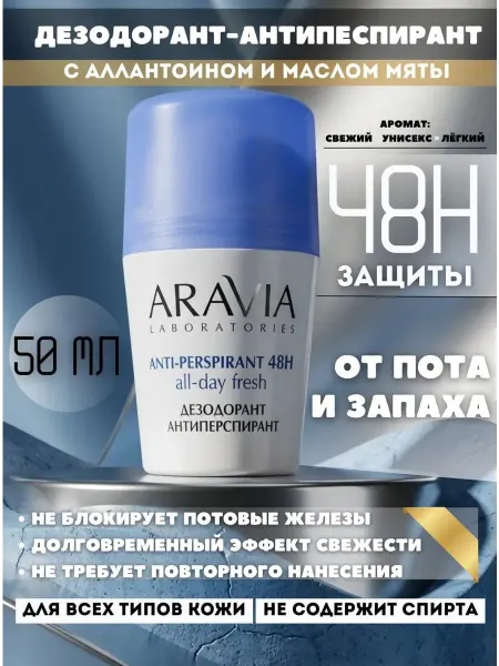 ARAVIA Professional Дезодорант-антиперспирант с аллантоином и маслом мяты