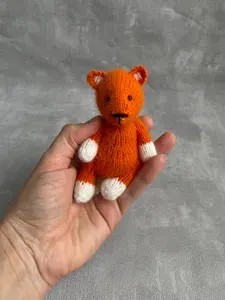 Вязаная игрушка лиса, игрушка для новорожденных, реквизит для фотосессии