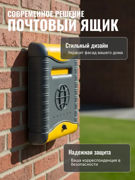 АЛЬТЕРНАТИВА Ящик почтовый с пластиковой защелкой и накладкой серый