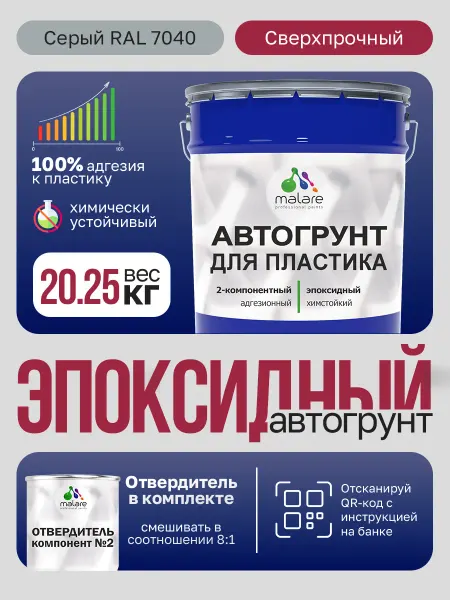 Malare Двухкомпонентный эпоксидный грунт для пластика авто 19.8кг