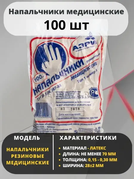 The Attacks Are Disposable Studio Медицинские напальчники одноразовые 100 шт АЗРИ