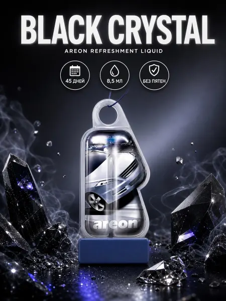 Areon Ароматизатор Black Crystal для автомобиля жидкостной