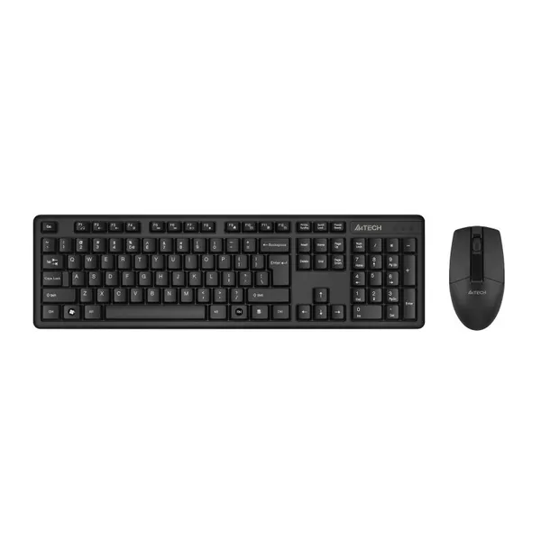 Клавиатура и мышь A4Tech Беспроводные, черные, USB (3330N)