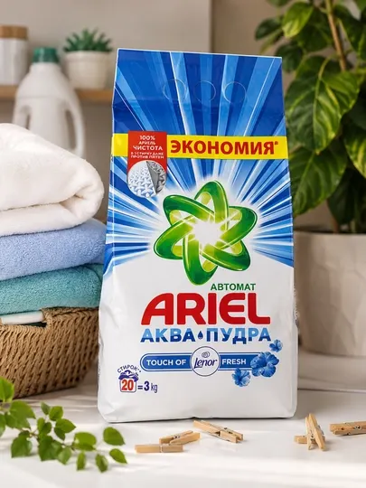 Стиральный порошок Ariel Аква Пудра Touch of Lenor Fresh 3 кг