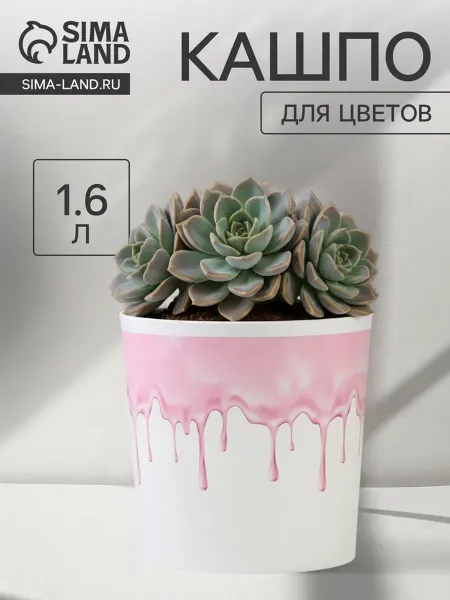 Zeriazor Кашпо для цветов пластиковое, d 14 см, h 14 см