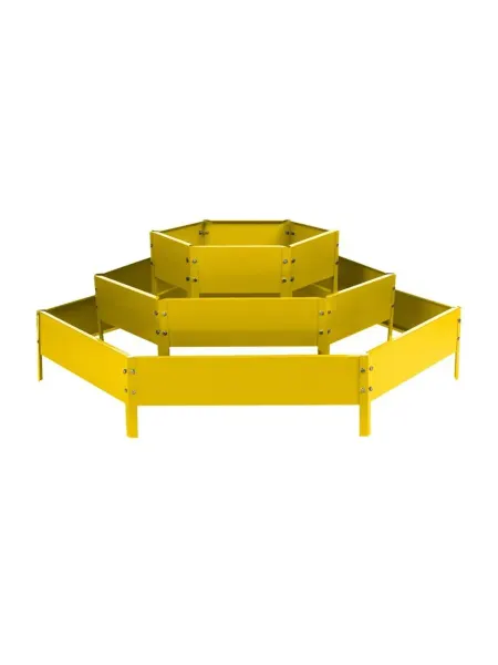 Клумба оцинкованная жёлтая 3 яруса d 60-140 см