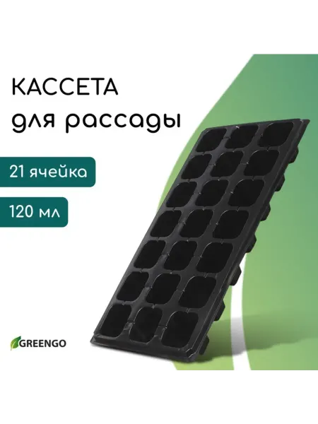 Greengo Кассета для рассады черная 54х28х7 см из пластика, 2 шт