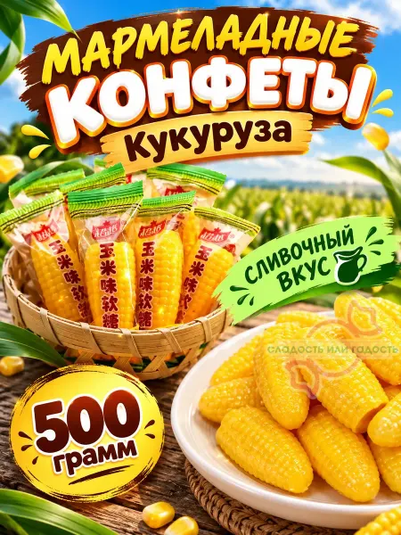 Сладость или гадость Кукурузные конфеты 500 гр