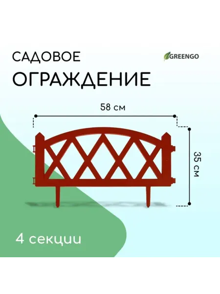 SOLNARIS Декоративное ограждение терракотовое, 35х232 см, пластик