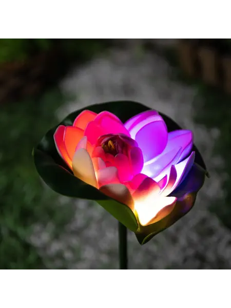 Luazon Lighting Садовый светильник "Лотос" на солнечной батарее, 70 см