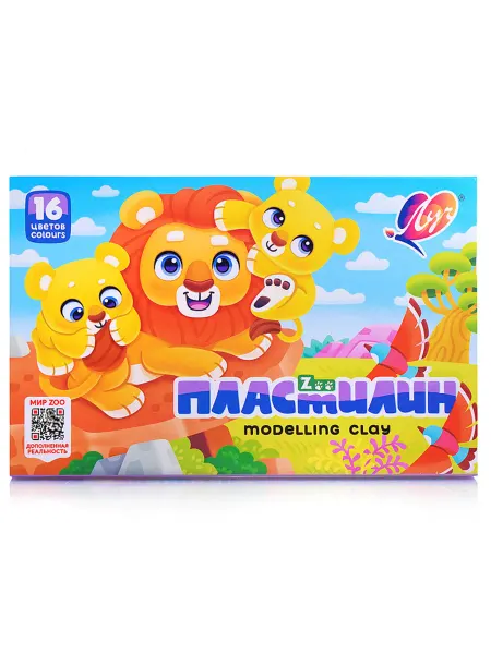 SOLNARIS Пластилин для творчества 16 цветов ZOO