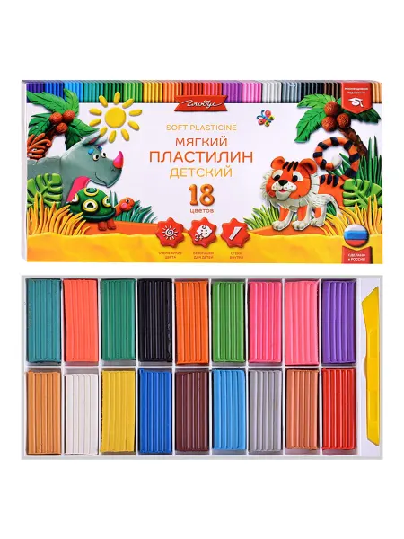 GLOBUS Мягкий детский пластилин, 18 цветов