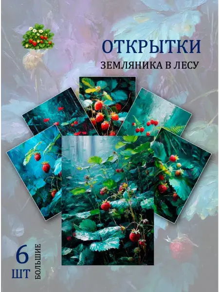 Обниму словами А6 Открытки ягоды в лесу