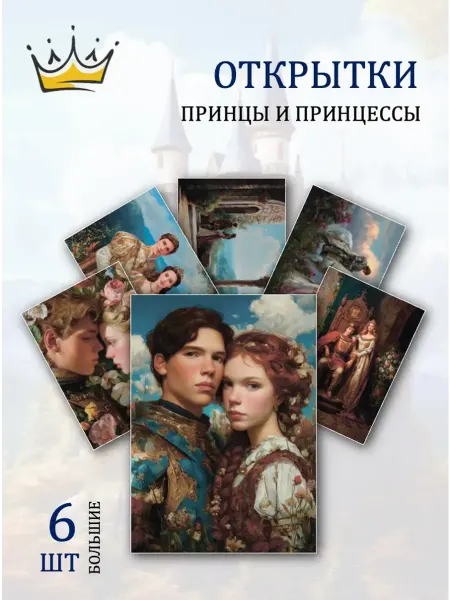 Обниму словами А6 Открытки принцы и принцессы