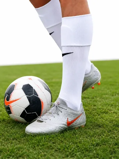 Белые длинные носки Nike спортивные мужские качественные удобные дышащие - Футбольные гетры