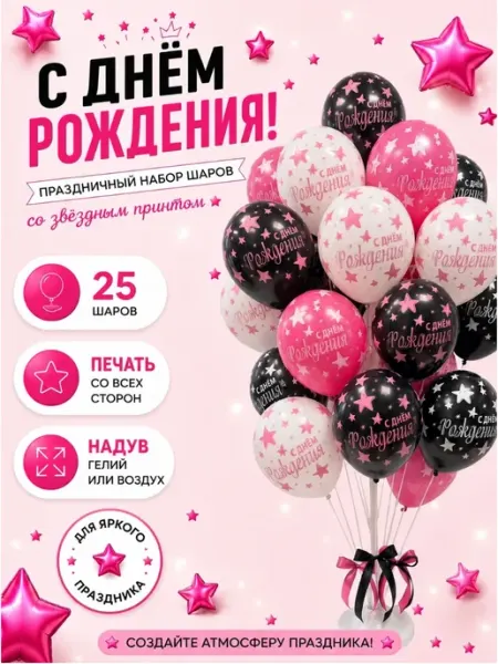 Весёлая затея Шарики воздушные с днем рождения девочке