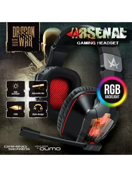 Qumo Наушники игровые для ПК Arsenal, USB