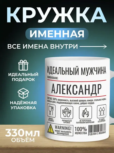 Мятая мята Кружка именная идеальный мужчина - Александр (Саша)