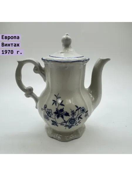 Однажды Чайник из детского сервиза с цветочным декором, фарфор