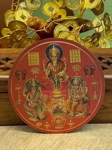 Наклейка круглая "Ганеша, Лакшми, Сарасвати"